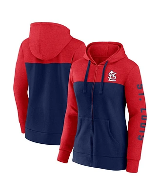 Women's Fanatics Red, Navy St. Louis Cardinals City Ties Hoodie Full-Zip Sweatshirt