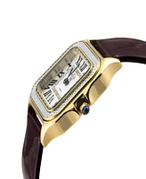 GV2 by Gevril Women's Milan Brown Leather Watch 27.5mm
