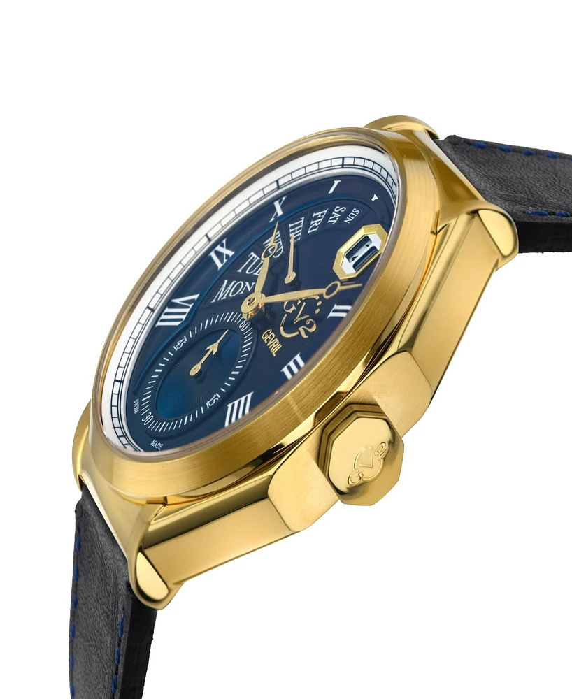 GV2 by Gevril Men's Marchese Leather Watch 44mm