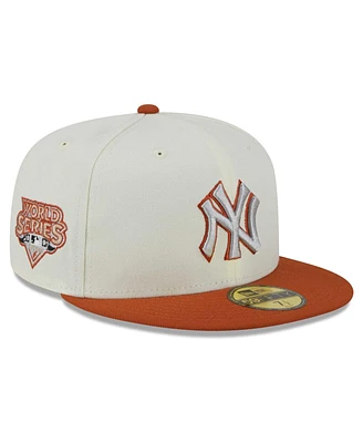 Men's New Era Cream, Orange New York Yankees 59FIFTY Fitted Hat