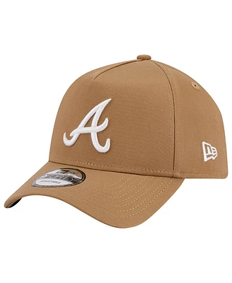 Men's New Era Khaki Atlanta Braves A-Frame 9FORTY Adjustable Hat
