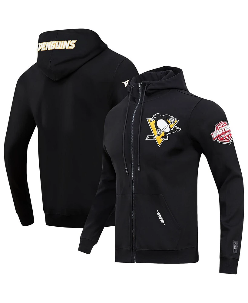Men's Pro Standard Black Pittsburgh Penguins Classic Chenille Full-Zip Hoodie Jacket