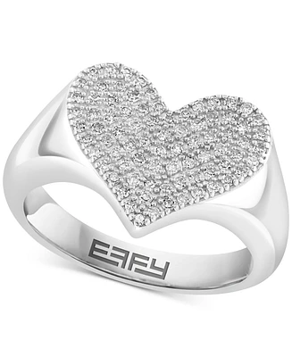 Effy Diamond Pave Heart Ring (1/3 ct. t.w.) in Sterling Silver