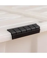 Iris 4 Pack 72qt Plastic Storage Bin with Lid and Secure Latching Buckles, Pearl