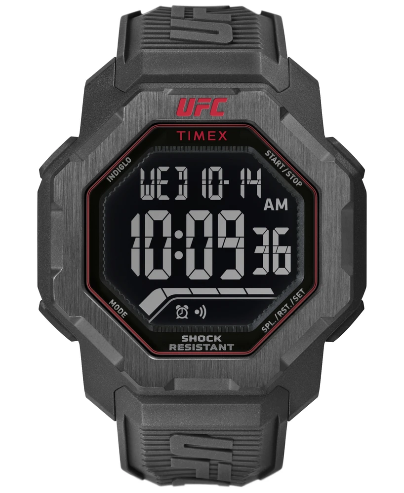 Timex Ufc Men's Knockout Digital Black Polyurethane Watch, 48mm