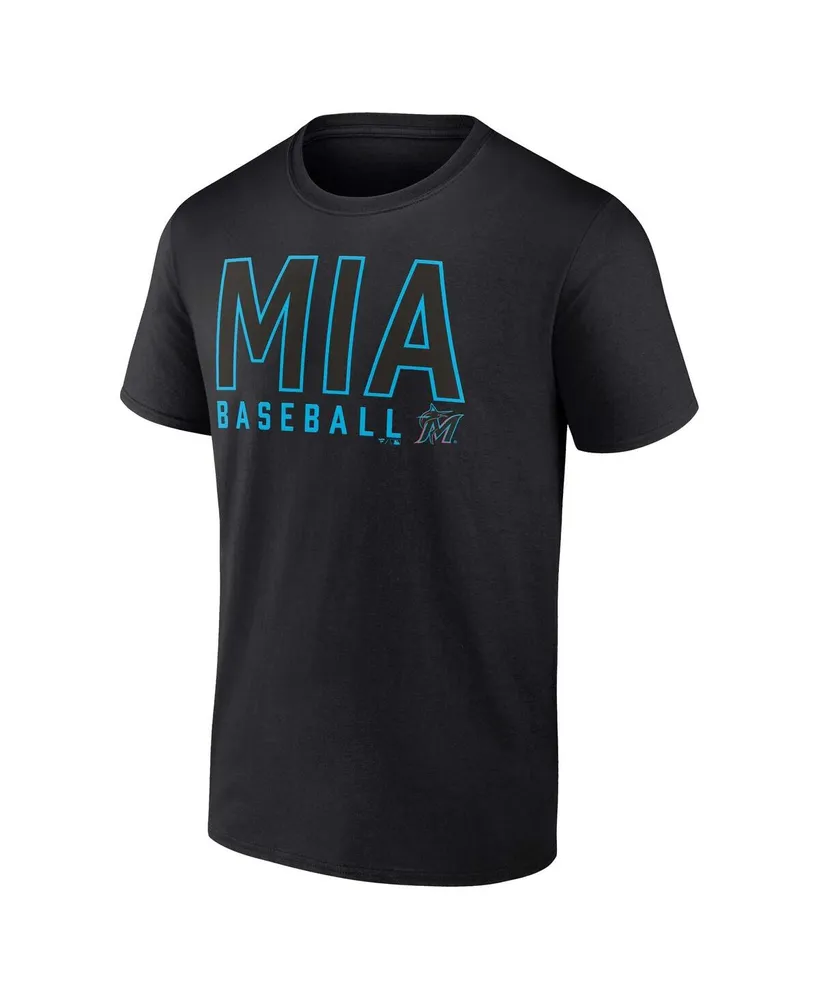 Men's Fanatics Black, White Miami Marlins Two-Pack Combo T-shirt Set