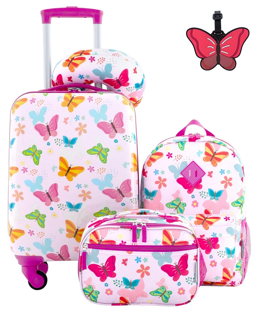 Travelers Club Kid's Hard Side Carry-On Spinner 5 Piece Luggage Set