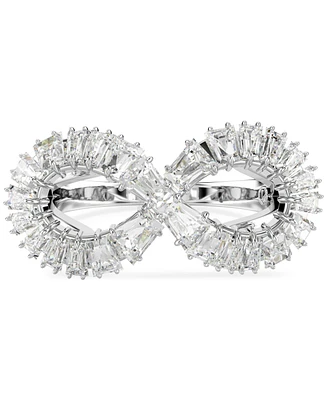 Swarovski Rhodium-Plated Baguette Crystal Infinity Statement Ring