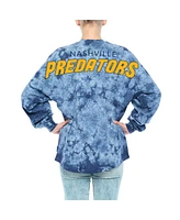 Women's Fanatics Navy Nashville Predators Crystal-Dye Long Sleeve T-shirt