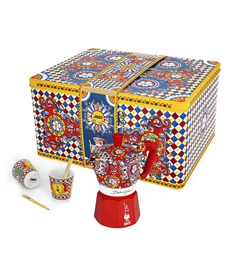 Dolce&Gabbana Set 2 Cup Moka with 2 Cups and Gold-Tone Stirrers