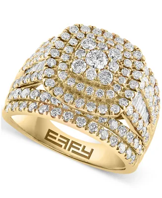 Effy Diamond Princess Shaped Halo Cluster Ring (2-1/2 ct. t.w.) in 14k Gold