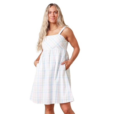 Hope & Henry Women's Organic Sleeveless Seersucker Sundress