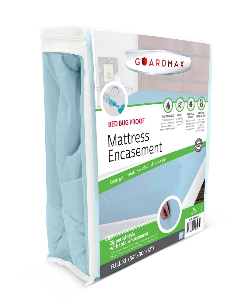 Waterproof Zippered Mattress Encasement - Full Xl Size (9-11 Deep) - Grey
