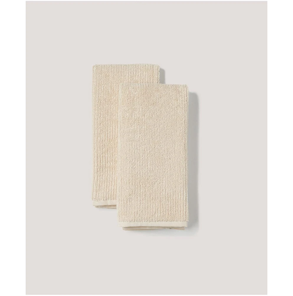 Organic Cotton Spa Rib Hand Towel 2-Pack