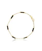 The Lovery Onyx Bar Chain Bracelet 14K Gold