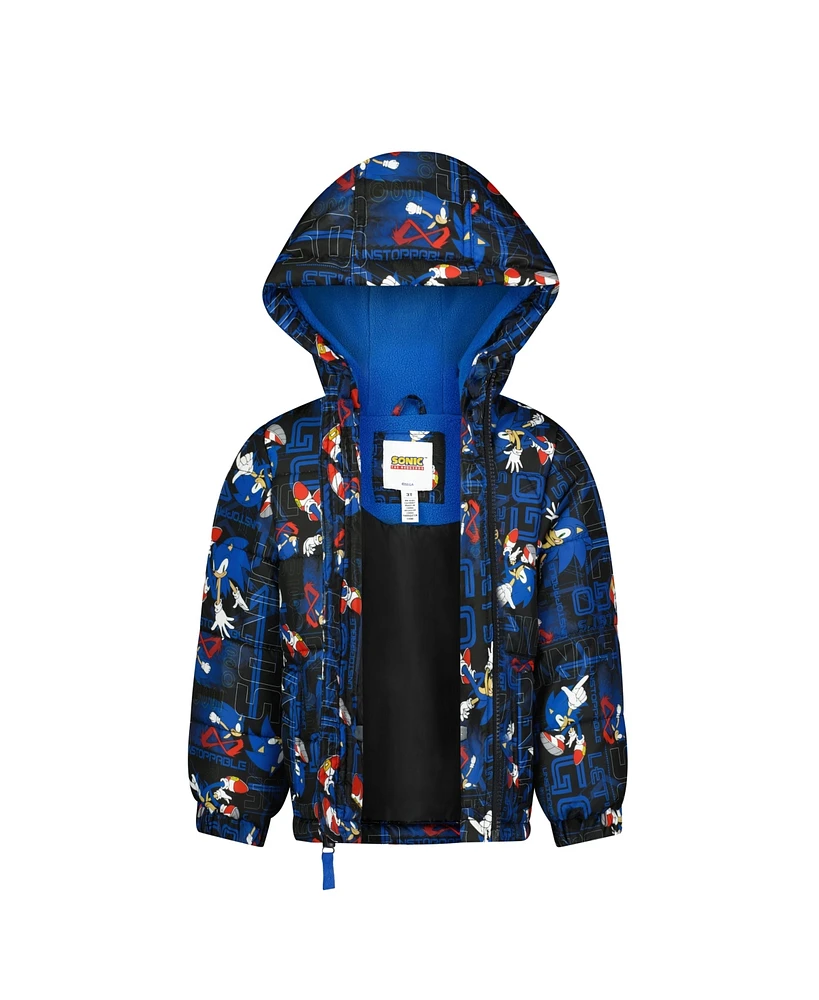 Sega Sonic the Hedgehog Toddler Boys Printed Puffer Jacket