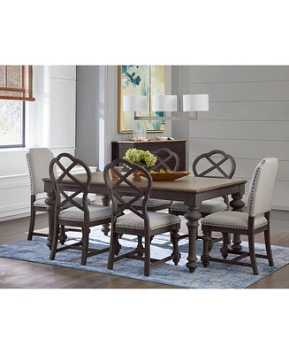 Mandeville 7 Pc. Dining Set (Rectangular Table, 4 X-Back Chairs & 2 Upholstered Chairs)