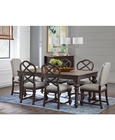 Mandeville 7 Pc. Dining Set (Rectangular Table, 4 X-Back Chairs & 2 Upholstered Chairs)