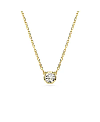 Swarovski Round Cut, White, Gold-Tone Imber Pendant Necklace