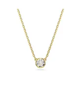 Swarovski Round Cut, White, Gold-Tone Imber Pendant Necklace