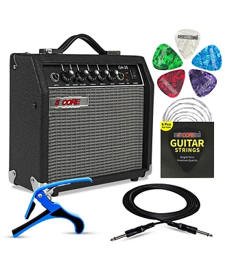5 Core Guitar Amp 20W Amplifier for Electric Bass Acoustic Practice Amps Small Portable Mini Amplificador para Bajo with Built in Effects