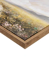 Madison Park Peaceful River Hand Embellished Framed Canvas Abstract Landscape Wall Art