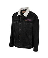 Men's Colosseum x Wrangler Charcoal Lsu Tigers Western Button-Up Denim Jacket