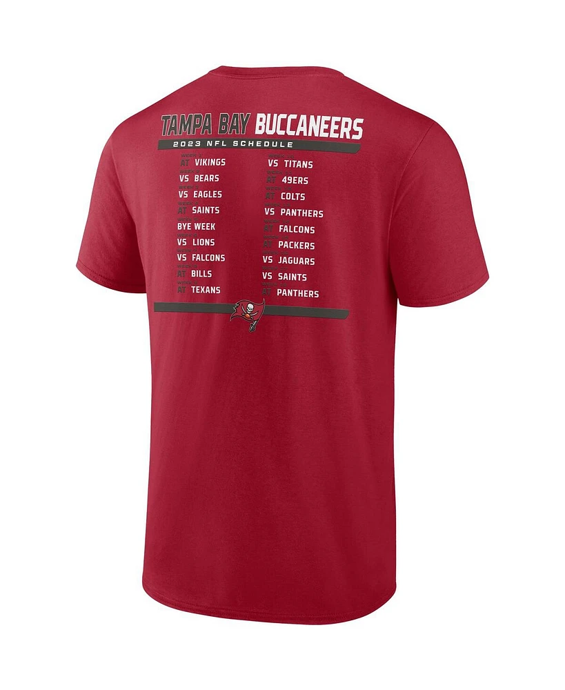 Men's Fanatics Red, White Tampa Bay Buccaneers Two-Pack 2023 Schedule T-shirt Combo Set