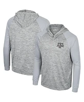 Men's Colosseum Gray Texas A&M Aggies Cybernetic Raglan Quarter-Zip Hooded Top