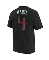 Big Boys Nike Ketel Marte Black Arizona Diamondbacks 2024 Fuse Name and Number T-shirt