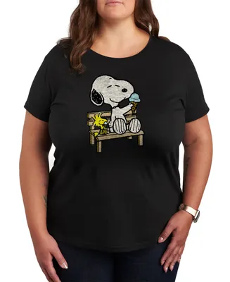 Hybrid Apparel Trendy Plus Peanuts Snoopy & Woodstock Graphic T-shirt