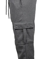Blue Ice Men's Heavyweight Fleece-Lined Cargo Jogger Sweatpants, Pack of 2