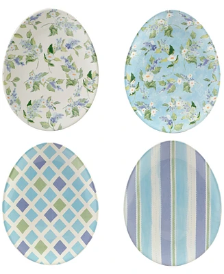 Certified International Easter Egg-Shaped Plates, Set of 4
