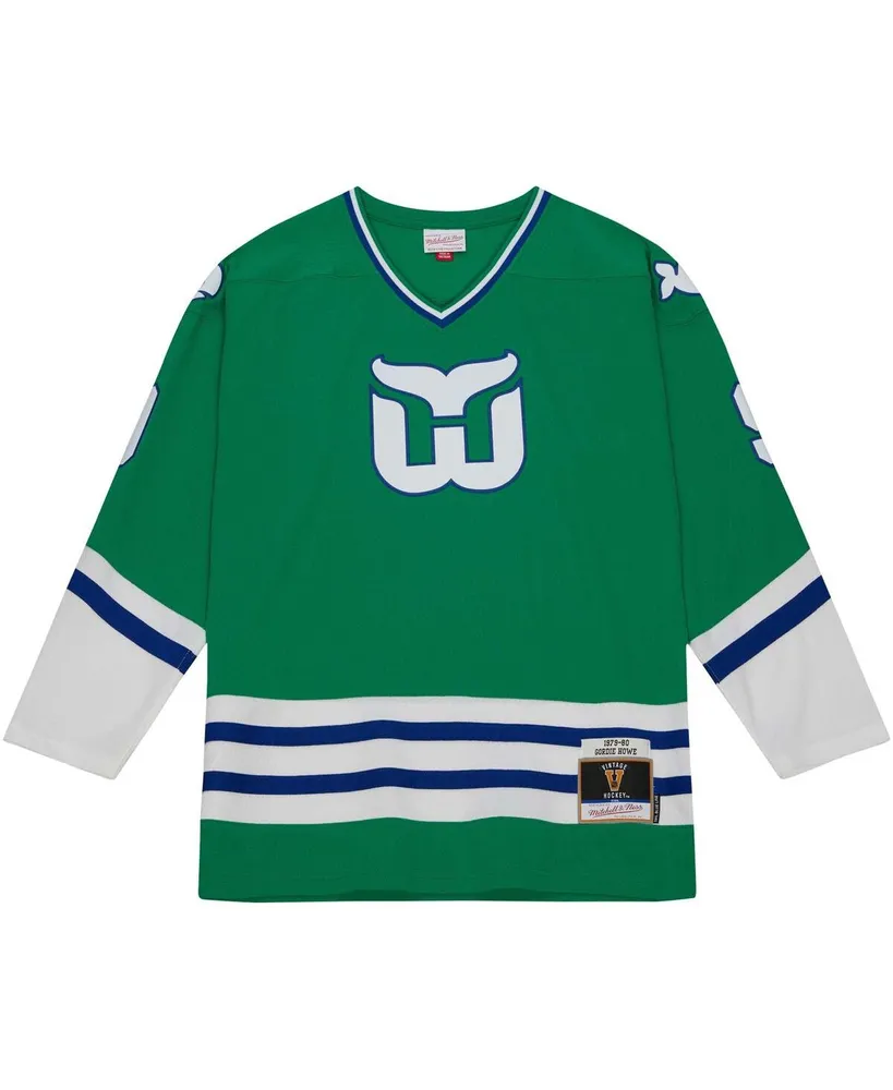 Men's Mitchell & Ness Gordie Howe Green Hartford Whalers 1979/80 Blue Line Player Jersey