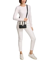 Calvin Klein Clove Mixed Material Push-Lock Crossbody with Adjustable Strap