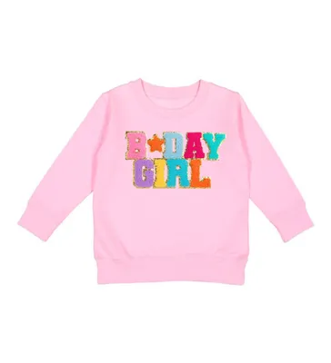 Sweet Wink Little and Big Girls Birthday Girl Patch Sweatshirt