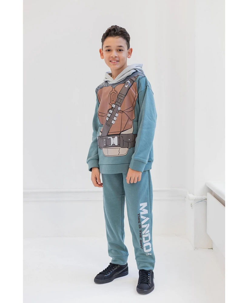 Star Wars Darth Vader Boba Fett The Mandalorian Fleece Pullover Hoodie and Pants Outfit Set Toddler| Child Boys