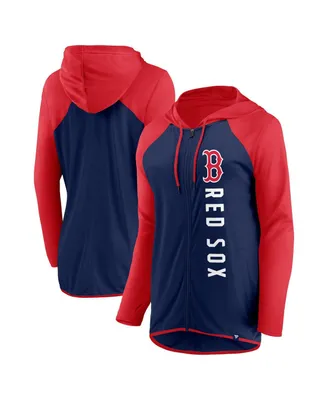 Women's Fanatics Navy, Red Boston Sox Forever Fan Full-Zip Hoodie Jacket