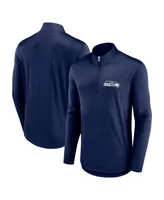 Men's Fanatics College Navy Seattle Seahawks Quarterback Quarter-Zip Top