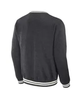 Men's Darius Rucker Collection by Fanatics Heather Charcoal Distressed Atlanta Braves Vintage-Like Pullover Sweatshirt