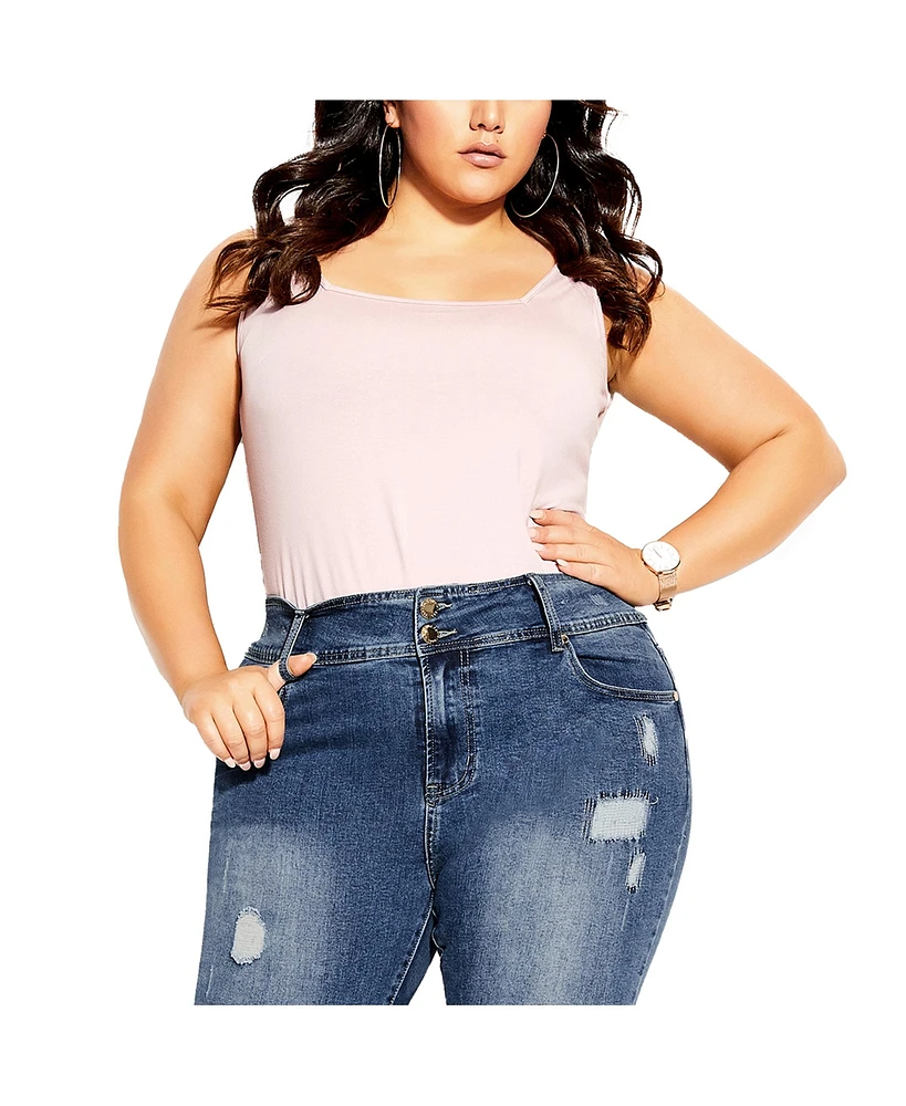 City Chic Plus Patched Apple Skinny Jean