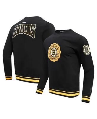 Men's Pro Standard Black Boston Bruins Crest Emblem Pullover Sweatshirt