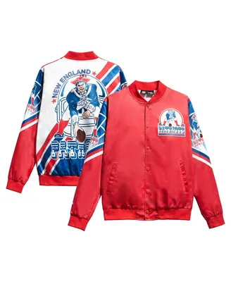 Men's Chalk Line Red New England Patriots Fanimation Satin Full-Snap Jacket