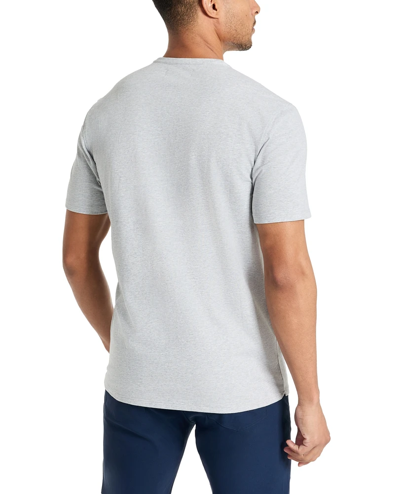 Kenneth Cole Men's 4-Way Stretch Heathered Stand-Collar Pique Henley