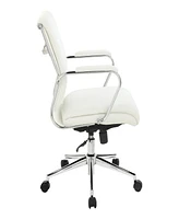 Office Star 41.25" Fabric, Chrome Mid Back Manager's Office Chair