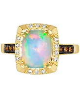 Le Vian Neopolitan Opal (1-5/8 ct. t.w.) & Diamond (1/5 ct. t.w.) Halo Ring in 14k Gold