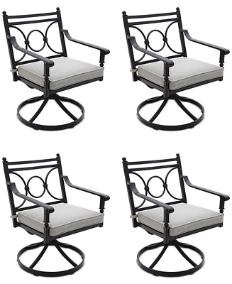 Wythburn Mix and Match Scroll Outdoor Swivel Chairs, Set of 4, Created for Macy's