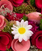 Northlight Mixed Floral with Daisies and Berries Artificial Valentine's Day Heart Wreath, 10.25"