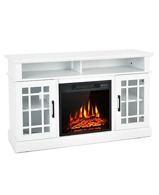 48 Inch Electric Fireplace Tv Stand with Cabinets for TVs Up to 55