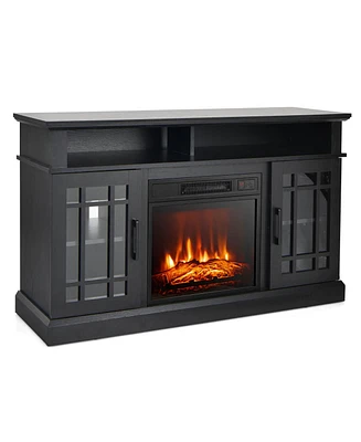 48 Inch Electric Fireplace Tv Stand with Cabinets for TVs Up to 55